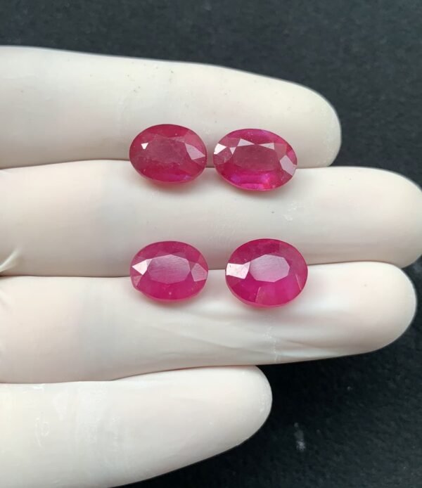 Natural Pink Sapphire Gemstone Faceted Cut Oval Shape High Quality Loose Gemstones For Jewelry Making 11-12 MM Size 4 Pcs SM24336