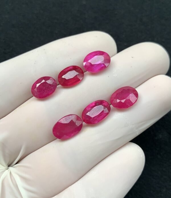 Natural Pink Sapphire Gemstone Faceted Cut Oval Shape High Quality Loose Gemstones For Jewelry Making 9-11 MM Size 6 Pcs SM24338 - Image 2
