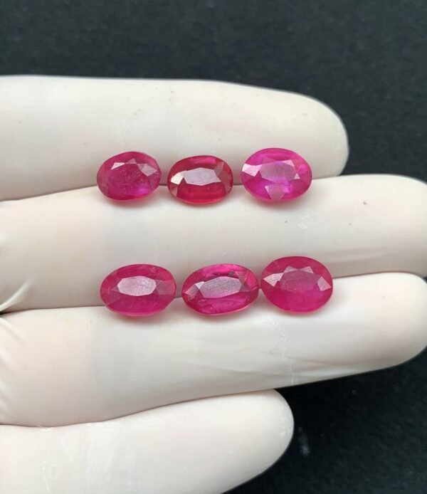 Natural Pink Sapphire Gemstone Faceted Cut Oval Shape High Quality Loose Gemstones For Jewelry Making 9-11 MM Size 6 Pcs SM24338