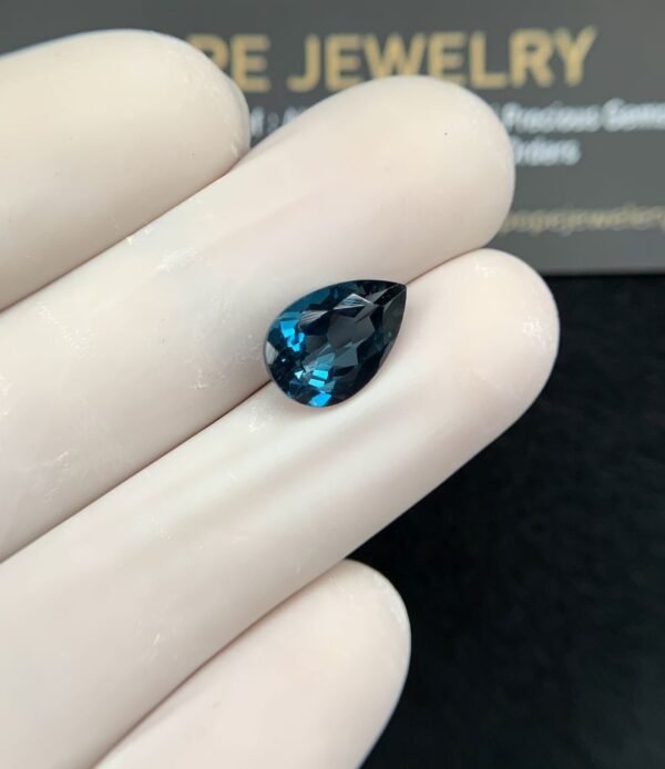 Natural London Blue Topaz Gemstone Faceted Cut Pear Shape High Quality Loose Gemstones For Jewelry Making 12x8x5 MM Size 1 Pcs SM24363