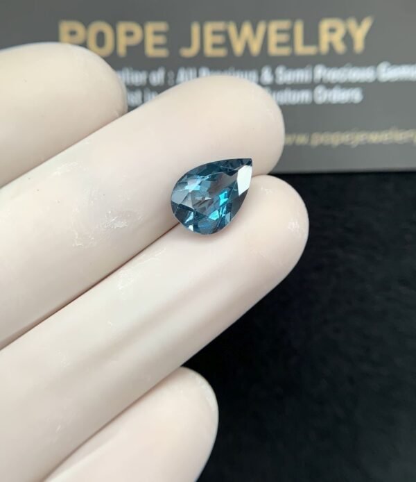 Natural London Blue Topaz Gemstone Faceted Cut Pear Shape High Quality Loose Gemstones For Jewelry Making 12x8x5 MM Size 1 Pcs SM24366