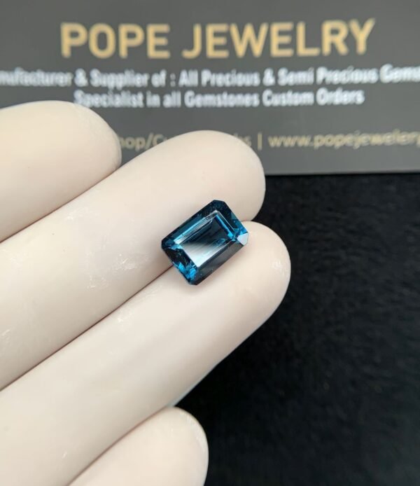 Natural London Blue Topaz Gemstone Faceted Cut Rectangle Shape High Quality Loose Gemstones For Jewelry Making 10x7x6 MM Size 1 Pcs SM24368