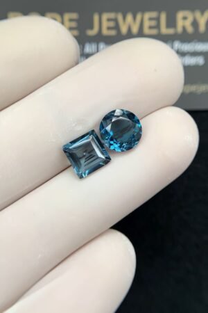 Natural London Blue Topaz Gemstone Faceted Cut Mix Shape High Quality Loose Gemstones For Jewelry Making 7-8 MM Size 2 Pcs SM24372