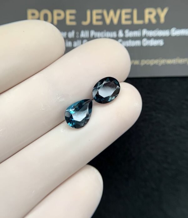 Natural London Blue Topaz Gemstone Faceted Cut Mix Shape High Quality Loose Gemstones For Jewelry Making 9-10 MM Size 2 Pcs SM24374