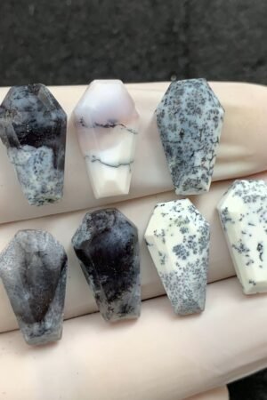 Natural Dendrite Opal Gemstone Step Cut Coffin Shape Cabochon High Quality Loose Gemstones For Jewelry Making 18x10 MM Size 7 Pcs SM2532