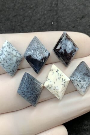 Natural Dendrite Opal Gemstone Step Cut Fancy Shape Cabochon High Quality Loose Gemstones For Jewelry Making 18x13 MM Size 6 Pcs V2535