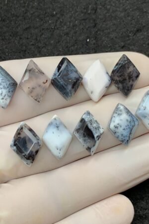 Natural Dendrite Opal Gemstone Step Cut Fancy Shape Cabochon High Quality Loose Gemstones For Jewelry Making 14x10 MM Size 10 Pcs V2537