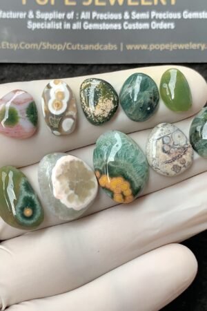 Natural Ocean Jasper Gemstone Smooth Fancy Shape Cabochon High Quality Loose Gemstones For Jewelry Making 12-18 MM Size 10 Pcs V2717