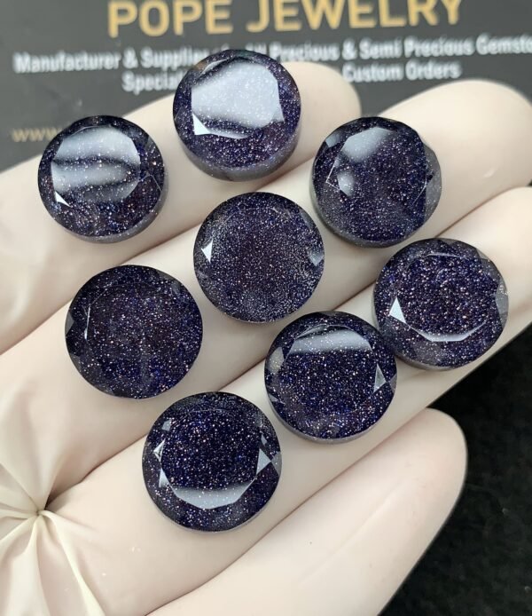 Natural Blue Sandstone & Doublet Gemstone Step Cut Round Shape Cabochon High Quality Loose Gemstones For Jewelry Making 14 MM Size 8 Pcs SM 24526 - Image 2