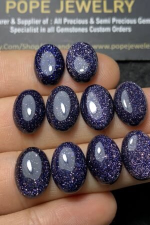 Natural Blue Sandstone Gemstone Smooth Oval Shape Cabochon High Quality Loose Gemstones For Jewelry Making 10x14 MM Size 10 Pcs SM 24540