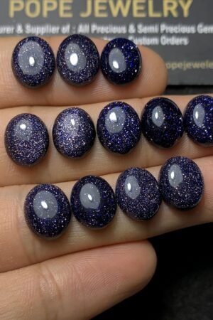 Natural Blue Sandstone Gemstone Smooth Oval Shape Cabochon High Quality Loose Gemstones For Jewelry Making 9x11 MM Size 12 Pcs SM 24542