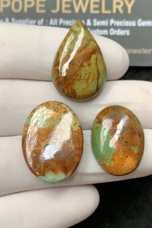 Natural American Turquoise Gemstone Smooth Mix Cabochon High Quality Loose Gemstones For Jewelry Making 20-23 MM Size 3 Pcs SM24569