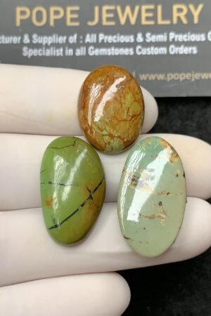 Natural American Turquoise Gemstone Smooth Mix Cabochon High Quality Loose Gemstones For Jewelry Making 20-26 MM Size 3 Pcs SM24575