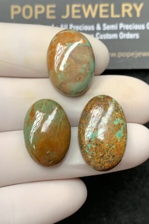 Natural American Turquoise Gemstone Smooth Oval Cabochon High Quality Loose Gemstones For Jewelry Making 19-22 MM Size 3 Pcs SM24577