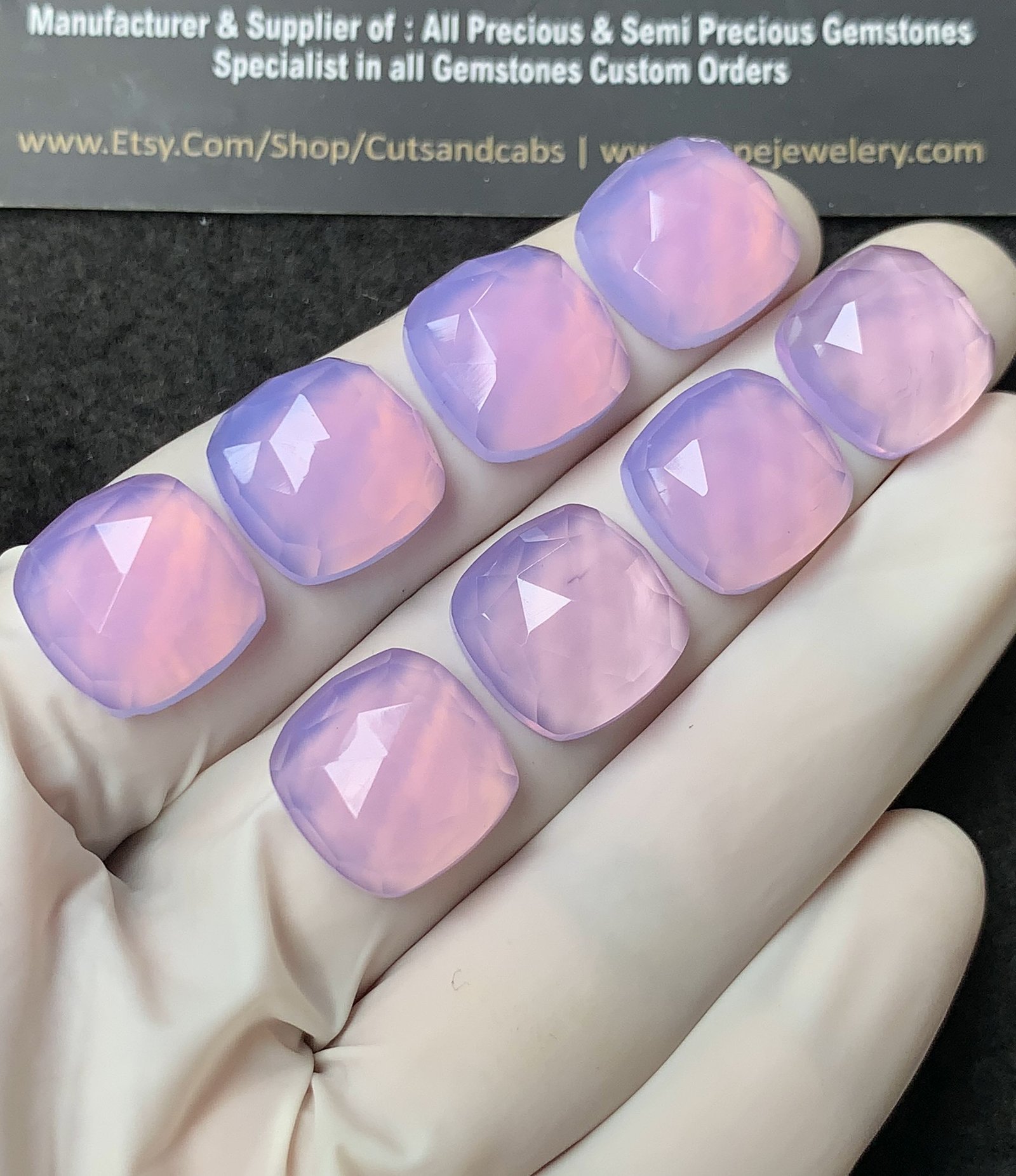 Natural Lavender Quartz Gemstone Rose Cut Cushion Shape Cabochon High Quality Loose Gemstones For Jewelry Making 14 MM Size 8 Pcs V2772 - Image 2