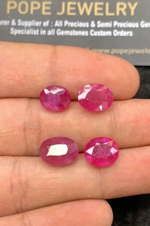 Natural Thailand Pink Sapphire Gemstone Faceted Cut Oval Shape High Quality Loose Gemstones For Jewelry Making 9-11 MM Size 4 Pcs SM24631