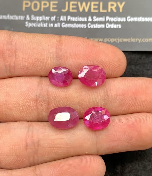 Natural Thailand Pink Sapphire Gemstone Faceted Cut Oval Shape High Quality Loose Gemstones For Jewelry Making 9-11 MM Size 4 Pcs SM24631