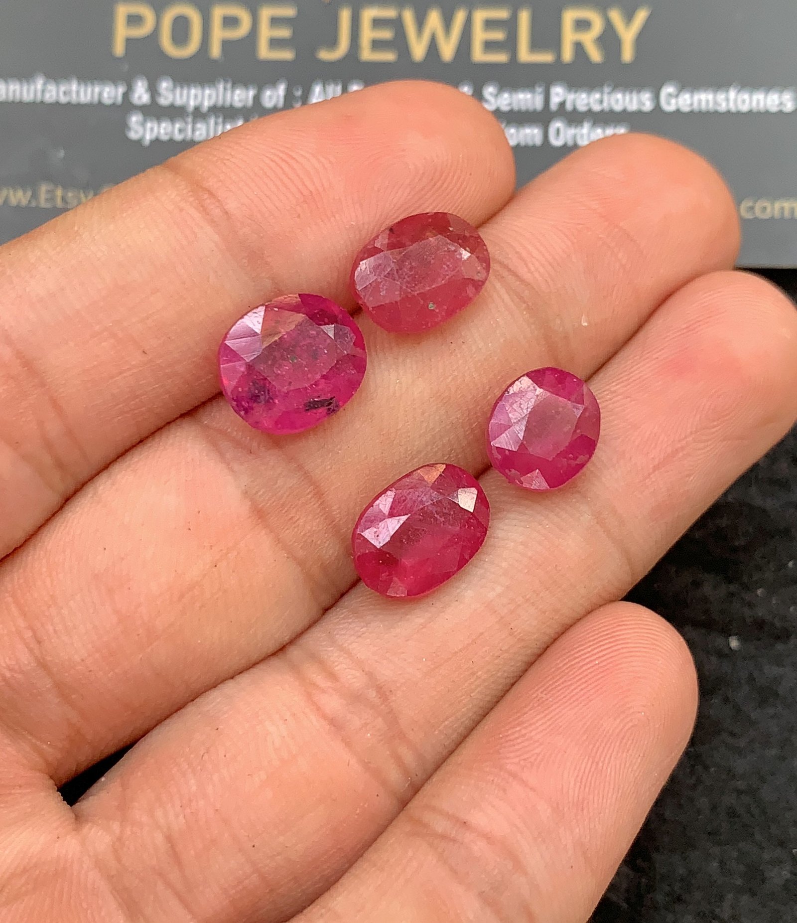 Natural Thailand Pink Sapphire Gemstone Faceted Cut Oval Shape High Quality Loose Gemstones For Jewelry Making 10-11 MM Size 4 Pcs SM24635 - Image 2