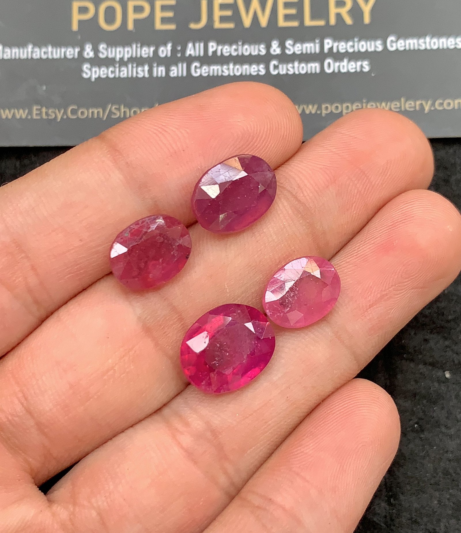 Natural Thailand Pink Sapphire Gemstone Faceted Cut Oval Shape High Quality Loose Gemstones For Jewelry Making 11-13 MM Size 4 Pcs SM24642 - Image 2