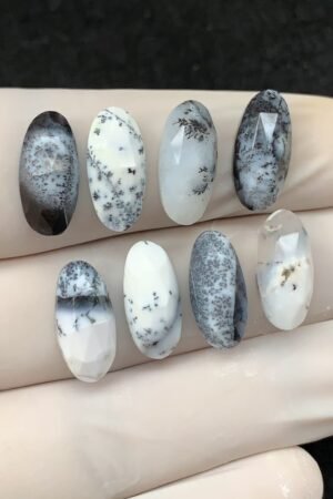 Natural Dendrite opal Gemstone Rose Cut Oval Shape High Quality Loose Gemstones For Jewelry Making 15x7 MM Size 8 Pcs SM2514