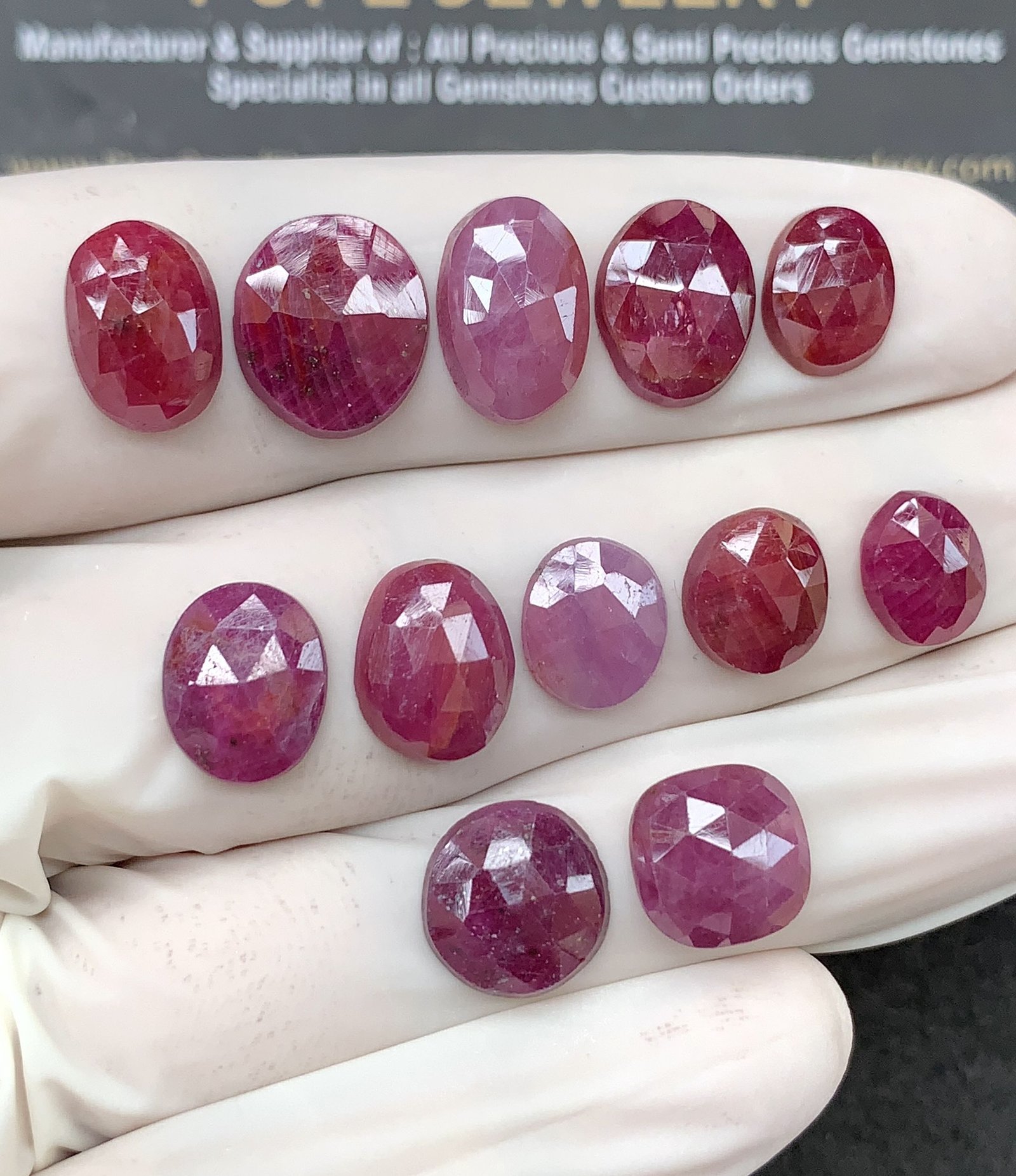 Natural Ruby Gemstone Rose Cut Mix Shape Cabochon High Quality Loose Gemstones For Jewelry Making 7-14 MM Size 12 Pcs V2593