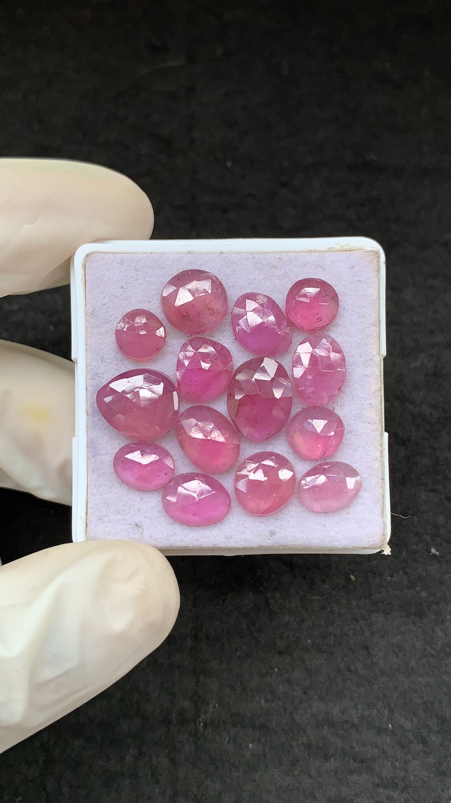 Natural Pink Sapphire Gemstone Rose Cut Fancy Shape Cabochon High Quality Loose Gemstones For Jewelry Making 7-11 MM Size 14 Pcs V2616