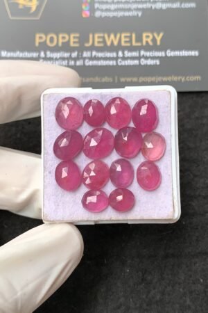 Natural Pink Sapphire Gemstone Rose Cut Fancy Shape Cabochon High Quality Loose Gemstones For Jewelry Making 8-10 MM Size 14 Pcs V2633
