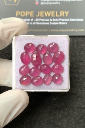 Natural Pink Sapphire Gemstone Rose Cut Fancy Shape Cabochon High Quality Loose Gemstones For Jewelry Making 7-10 MM Size 15 Pcs V2638