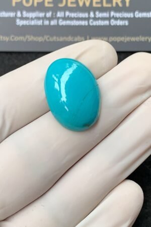 Natural Tibetan Turquoise Smooth Oval Gemstone Cabochon High Quality Loose Gemstones For Jewelry Making 23x16x7 MM Size  V2650