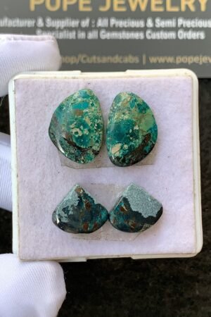 Natural Tibetan Turquoise Gemstone Smooth Pear Shape Cabochon High Quality Loose Gemstones For Jewelry Making 10-16 MM Size 2 Pair V2680