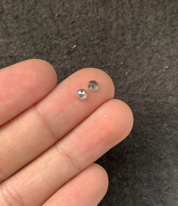 Natural Salt And Paper Diamond Gemstone Rose Cut Round Shape Cabochon High Quality Loose Gemstones For Jewelry Making 4 MM Size 2 Pcs SM23921 - Image 2