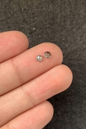 Natural Salt And Paper Diamond Gemstone Rose Cut Round Shape Cabochon High Quality Loose Gemstones For Jewelry Making 3-4 MM Size 2 Pcs SM23922