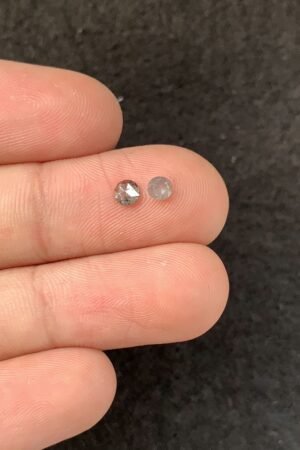 Natural Salt And Paper Diamond Gemstone Rose Cut Round Shape Cabochon High Quality Loose Gemstones For Jewelry Making 3-4 MM Size 2 Pcs SM23923