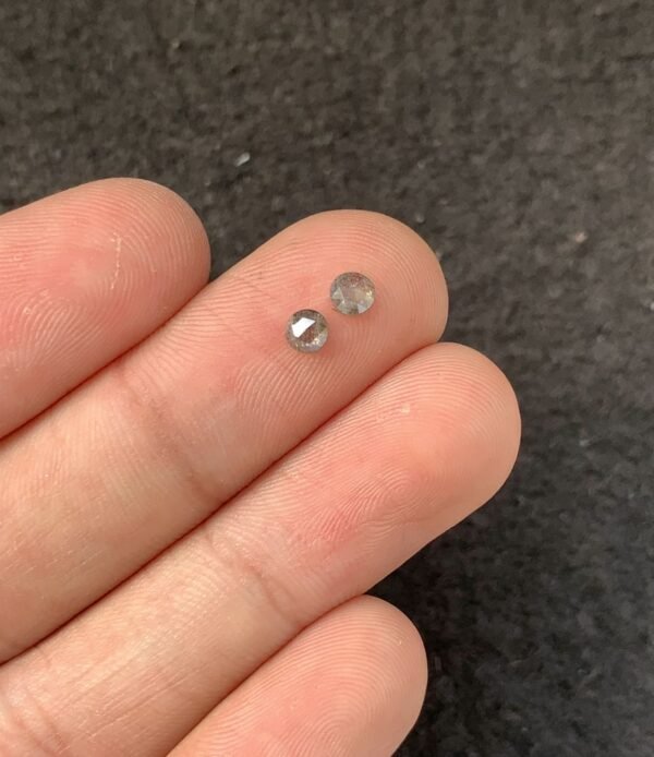 Natural Salt And Paper Diamond Gemstone Rose Cut Round Shape Cabochon High Quality Loose Gemstones For Jewelry Making 3 MM Size 2 Pcs SM23926 - Image 2