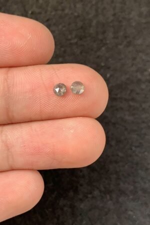 Natural Salt And Paper Diamond Gemstone Rose Cut Round Shape Cabochon High Quality Loose Gemstones For Jewelry Making 3 MM Size 2 Pcs SM23926
