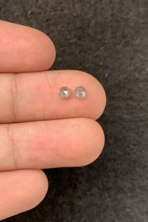 Natural Salt And Paper Diamond Gemstone Rose Cut Round Shape Cabochon High Quality Loose Gemstones For Jewelry Making 3-4 MM Size 2 Pcs SM23927