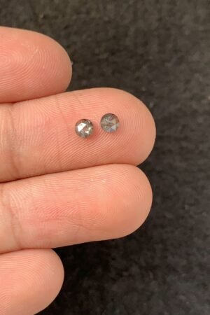 Natural Salt And Paper Diamond Gemstone Rose Cut Round Shape Cabochon High Quality Loose Gemstones For Jewelry Making 3 MM Size 2 Pcs SM23928