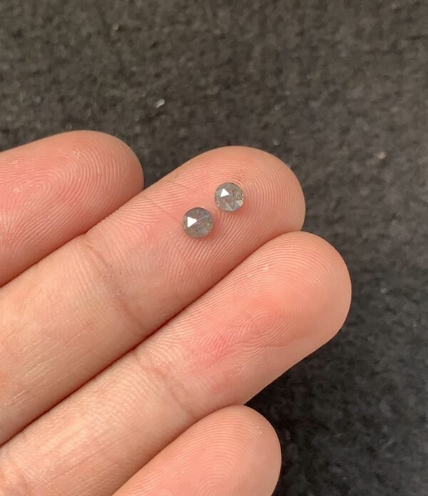 Natural Salt And Paper Diamond Gemstone Rose Cut Round Shape Cabochon High Quality Loose Gemstones For Jewelry Making 4 MM Size 2 Pcs SM23930 - Image 2