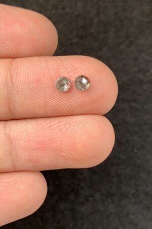 Natural Salt And Paper Diamond Gemstone Rose Cut Round Shape Cabochon High Quality Loose Gemstones For Jewelry Making 4 MM Size 2 Pcs SM23932