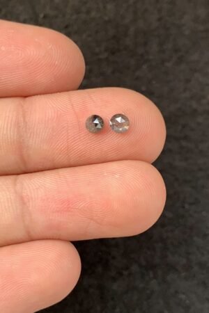 Natural Salt And Paper Diamond Gemstone Rose Cut Round Shape Cabochon High Quality Loose Gemstones For Jewelry Making 3-4 MM Size 2 Pcs SM23933