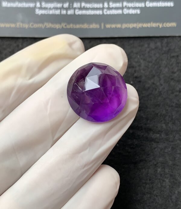 Natural Amethyst Gemstone Rose Cut Round Shape Cabochon High Quality Loose Gemstones For Jewelry Making 20x20x11 MM Size 1 Pcs V2722 - Image 2
