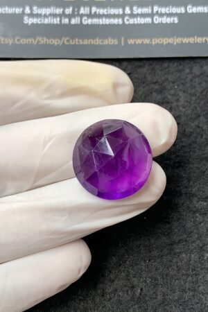 Natural Amethyst Gemstone Rose Cut Round Shape Cabochon High Quality Loose Gemstones For Jewelry Making 20x20x11 MM Size 1 Pcs V2722