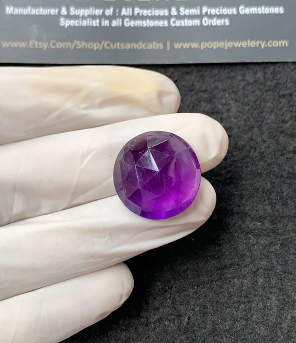 Natural Amethyst Gemstone Rose Cut Round Shape Cabochon High Quality Loose Gemstones For Jewelry Making 20x20x11 MM Size 1 Pcs V2722