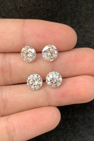 Moissanite Gemstone Faceted Cut Round Shape High Quality Loose Gemstones For Jewelry Making 8 MM Size 4 Pcs SM23944