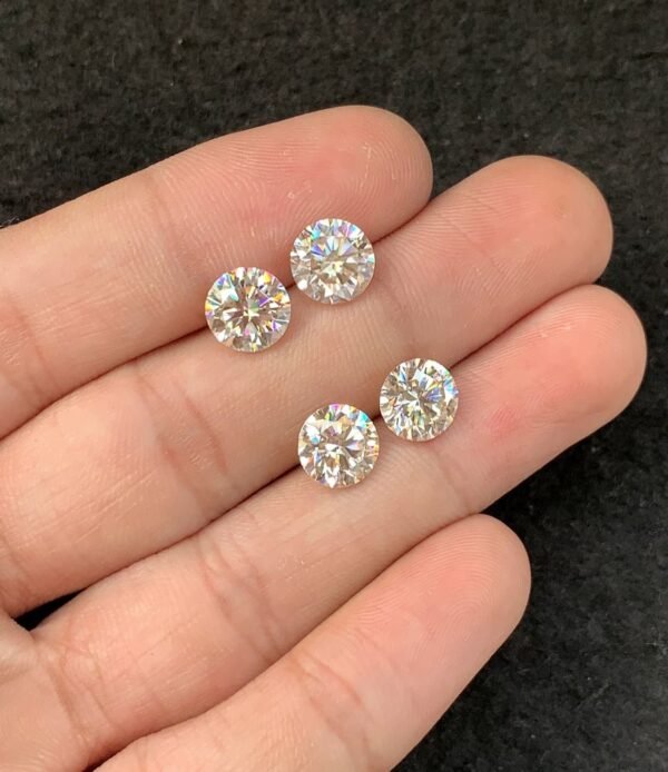 Moissanite Gemstone Faceted Cut Round Shape High Quality Loose Gemstones For Jewelry Making 8 MM Size 4 Pcs SM23945 - Image 2