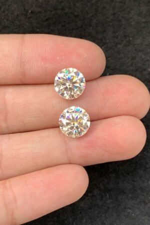 Moissanite Gemstone Faceted Cut Round Shape High Quality Loose Gemstones For Jewelry Making 10 MM Size 2 Pcs SM23946