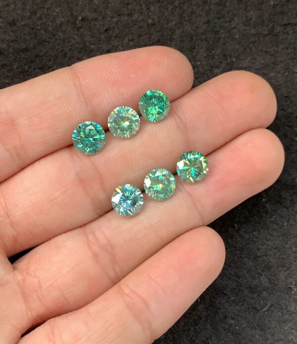 Moissanite Gemstone Faceted Cut Round Shape High Quality Loose Gemstones For Jewelry Making 7 MM Size 6 Pcs SM23949 - Image 2