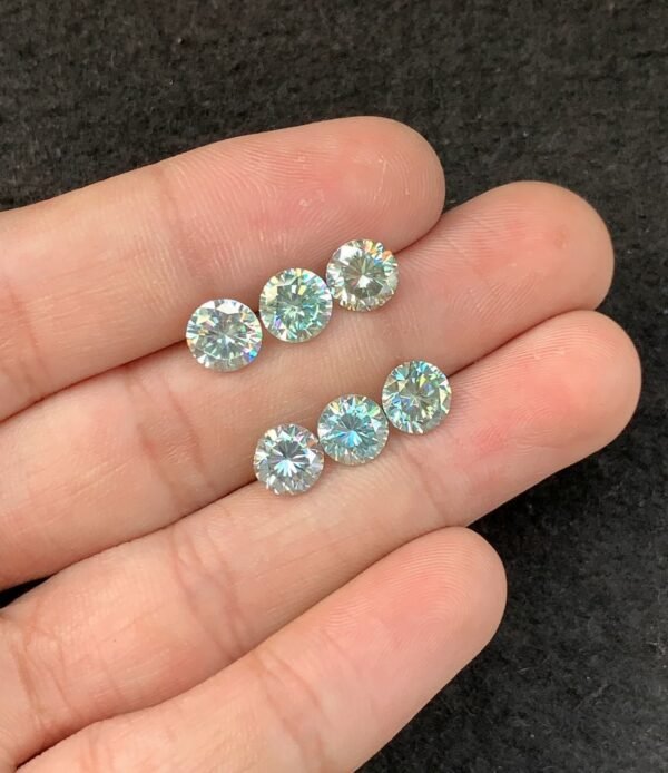 Moissanite Gemstone Faceted Cut Round Shape High Quality Loose Gemstones For Jewelry Making 7 MM Size 6 Pcs SM23950 - Image 2