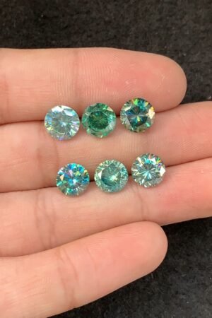 Moissanite Gemstone Faceted Cut Round Shape High Quality Loose Gemstones For Jewelry Making 8 MM Size 6 Pcs SM23952