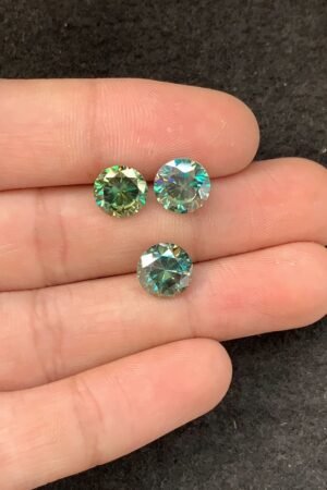 Moissanite Gemstone Faceted Cut Round Shape High Quality Loose Gemstones For Jewelry Making 9 MM Size 3 Pcs SM23954